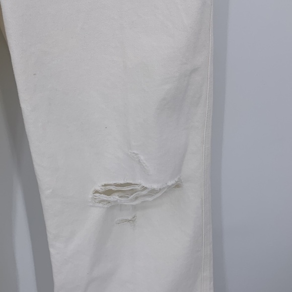 Reformation Jeans Cowboy high rise straight leg white distressing knee new 29 - Picture 3 of 7